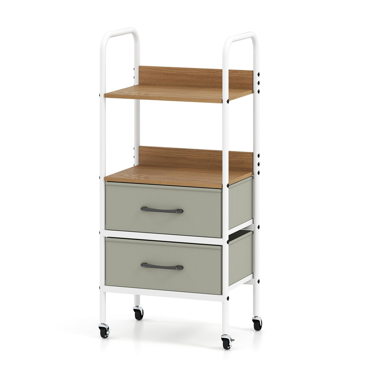 Goflame Utility Rolling Cart with Foldable Fabric Drawers