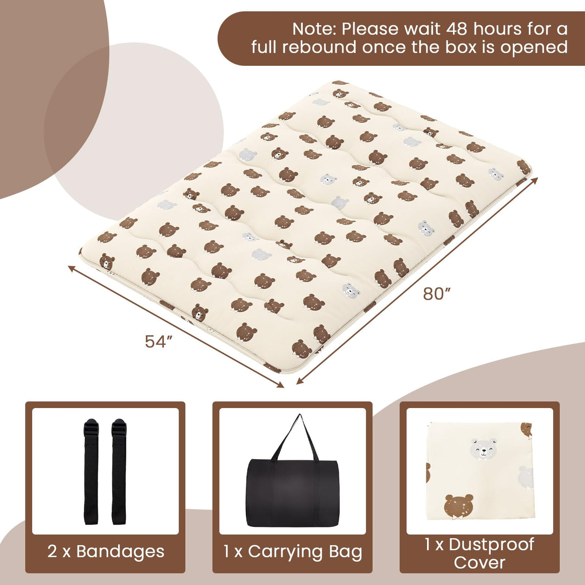 Goflame Japanese Floor Mattress, 4 Inch Futon Mattress with Washable Cover & Storage Bag