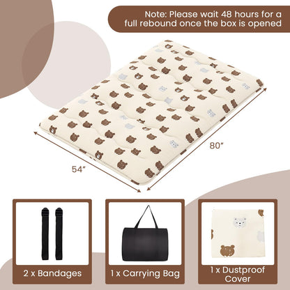 Goflame Japanese Floor Mattress, 4 Inch Futon Mattress with Washable Cover & Storage Bag