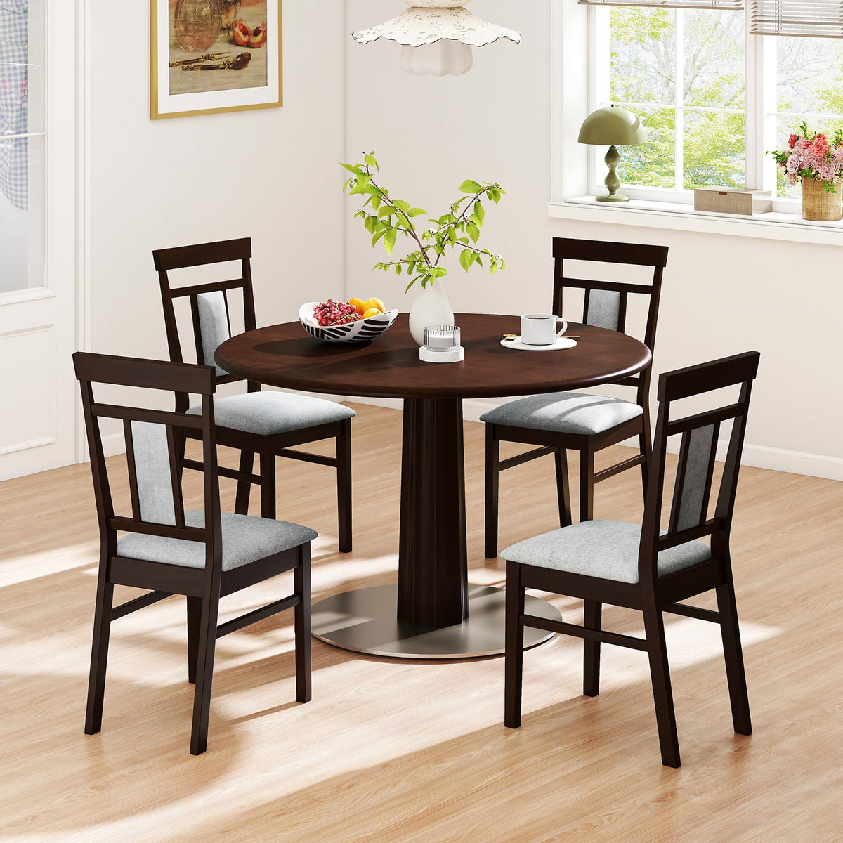 Goflame Wooden Dining Chairs Set for Dining Room Living Room
