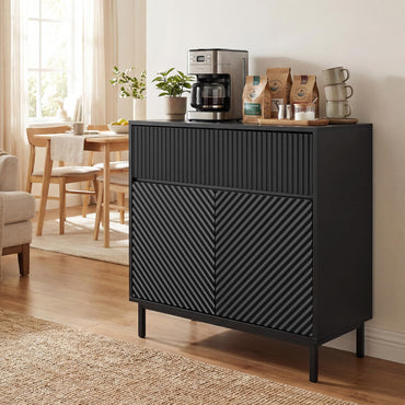 Goflame 32" Wide Coffee Bar Console Table with 2 Doors and 1 Drawer (1/2)