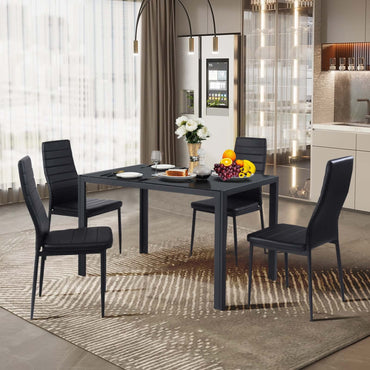 Goflame Set of 4 Dining Chairs, Upholstered Dining Side Chairs with Stain-Proof PVC Leather