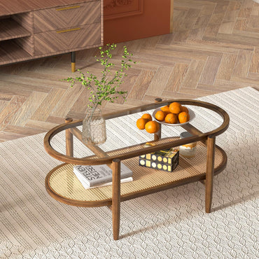 Boho Rattan Coffee Table - Goflame