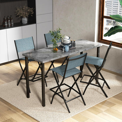 Goflame Folding Patio Bar Chairs Set of 6