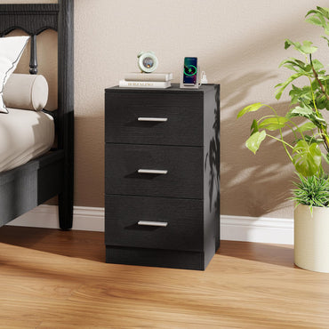 Goflame Night Stand with Charging Station - 26’’ Tall Side End Table