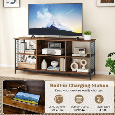 Goflame Industrial TV Stand for TVs up to 65 Inch
