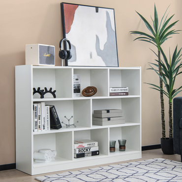 8 Cube Bookcase, Freestanding 3-Tier Open Bookshelf - Goflame