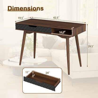 Goflame Mid Century Modern Desk 42.5" Vintage Computer Desk