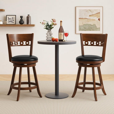 Goflame Swivel Bar Stools, Counter Height Bar Chairs with Back