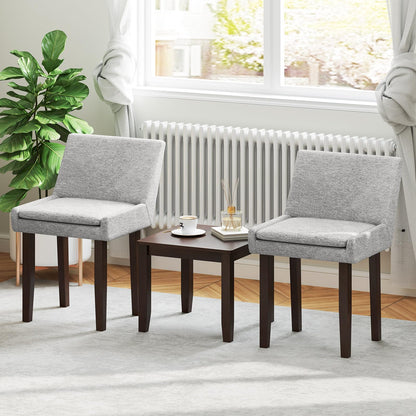 Goflame Linen Upholstered Accent Chairs w/Mid Back & Cushioned Seat