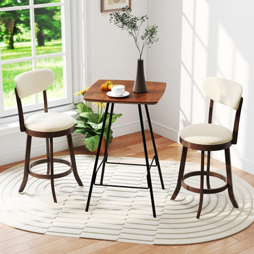 Goflame 25.5" Counter Height Upholstered Linen Barstools