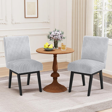 Goflame Fabric Upholstered Channel Tufted Kitchen Chair w/ 6" Thick Padded Seat & Backrest
