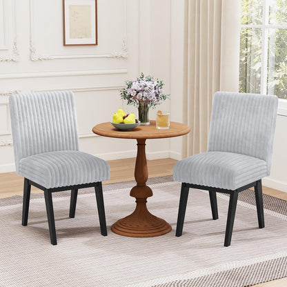 Goflame Fabric Upholstered Channel Tufted Kitchen Chair w/ 6" Thick Padded Seat & Backrest
