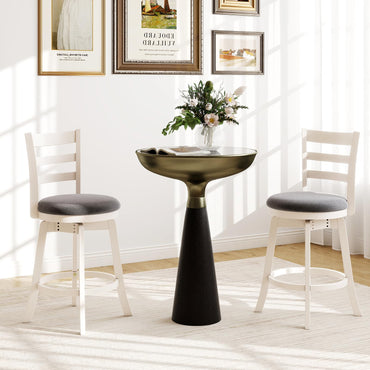 Goflame 25" Counter Height Stools Set of 2/4 with Fabric Upholstered Seat