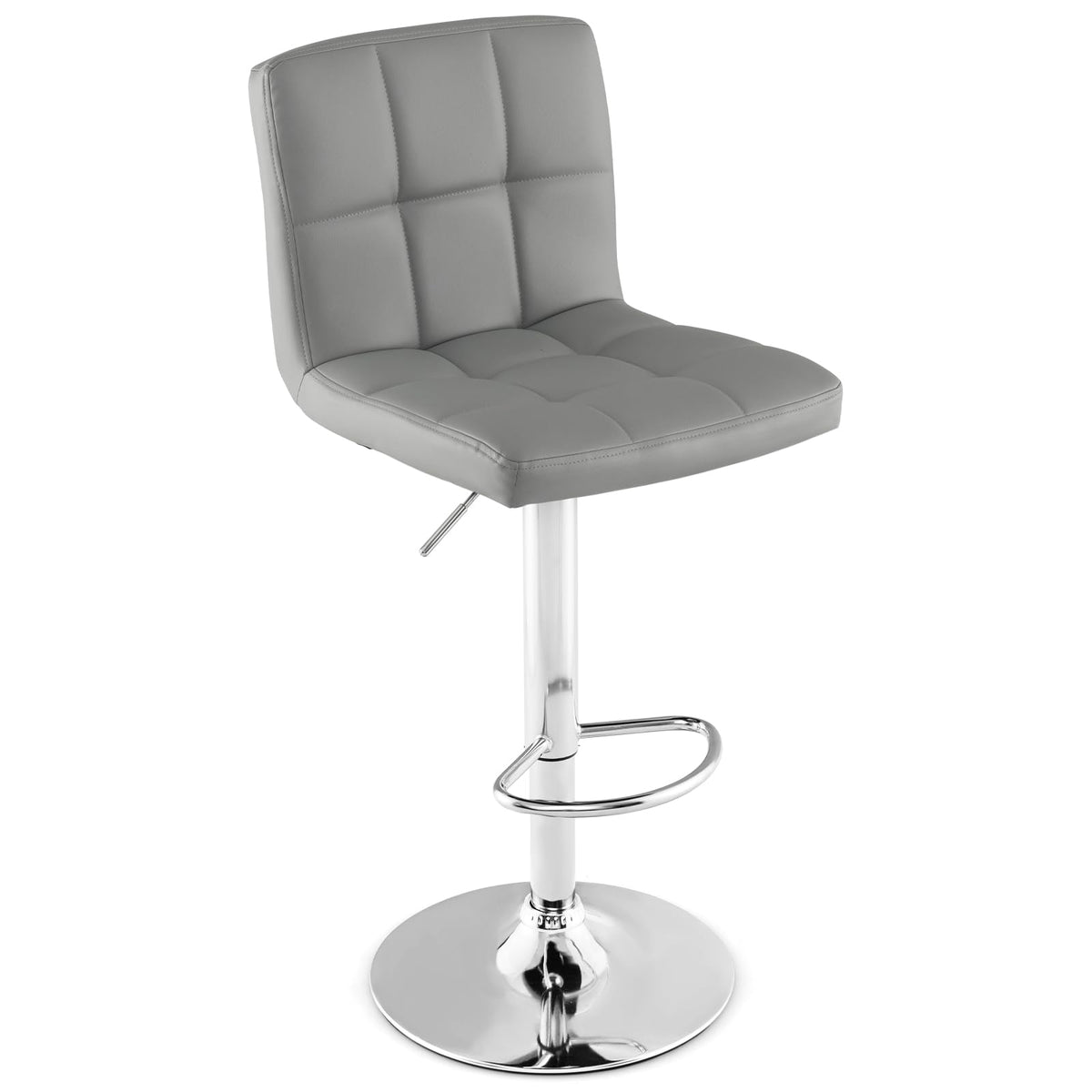 Goflame Bar Stool, Modern Swivel Adjustable Armless Barstools, Square Counter Height PU Leather Bar Stools