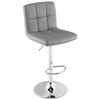 Goflame Bar Stool, Modern Swivel Adjustable Armless Barstools, Square Counter Height PU Leather Bar Stools
