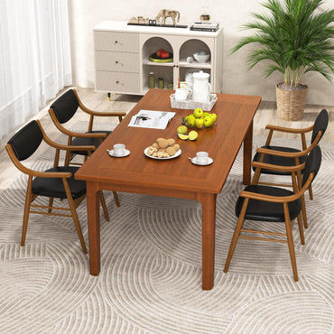 Goflame Wooden Dining Chairs Set of 2/4, PU Leather Upholstered Kitchen Chairs w/Padded Seat & Back