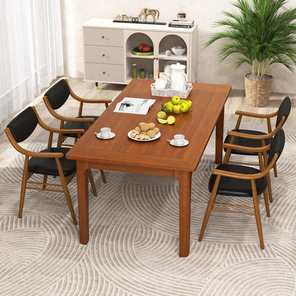 Goflame Wooden Dining Chairs Set of 2/4, PU Leather Upholstered Kitchen Chairs w/Padded Seat & Back
