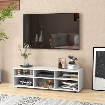Goflame TV Stand with Cube Storage - TV Console Cabinet w/ 6 Open Compartments