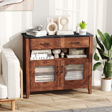 Goflame Sideboard Buffet Cabinet, Coffee Bar Cabinet with 2 Drawers