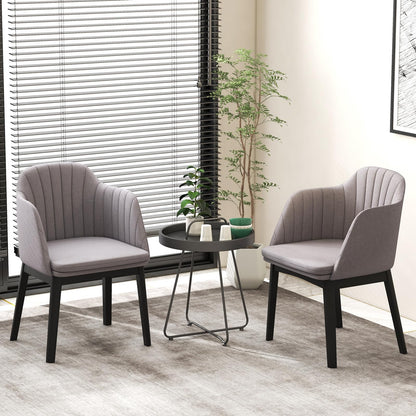 Goflame Modern Dining Chairs, Upholstered Velvet Accent Chairs w/Curved Backrests & Rubber Wood Legs