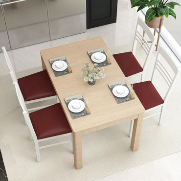 Goflame Wooden Dining Chairs Set of 2/4 Armless Kitchen Chairs w/Slat Backrest
