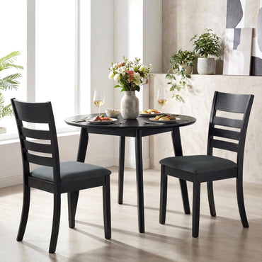 Goflame Wooden Upholstered Kitchen Chair w/Rubber Wood Frame (2/4)