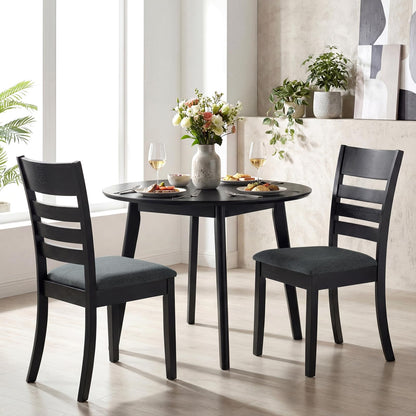 Goflame Wooden Upholstered Kitchen Chair w/Rubber Wood Frame (2/4)