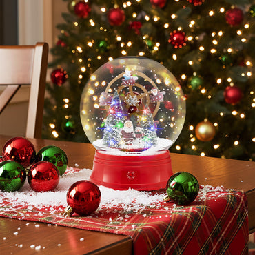 Goflame 5 Ft Christmas Snow Globe Lantern ( Snowing Santa with Ferris Wheel )