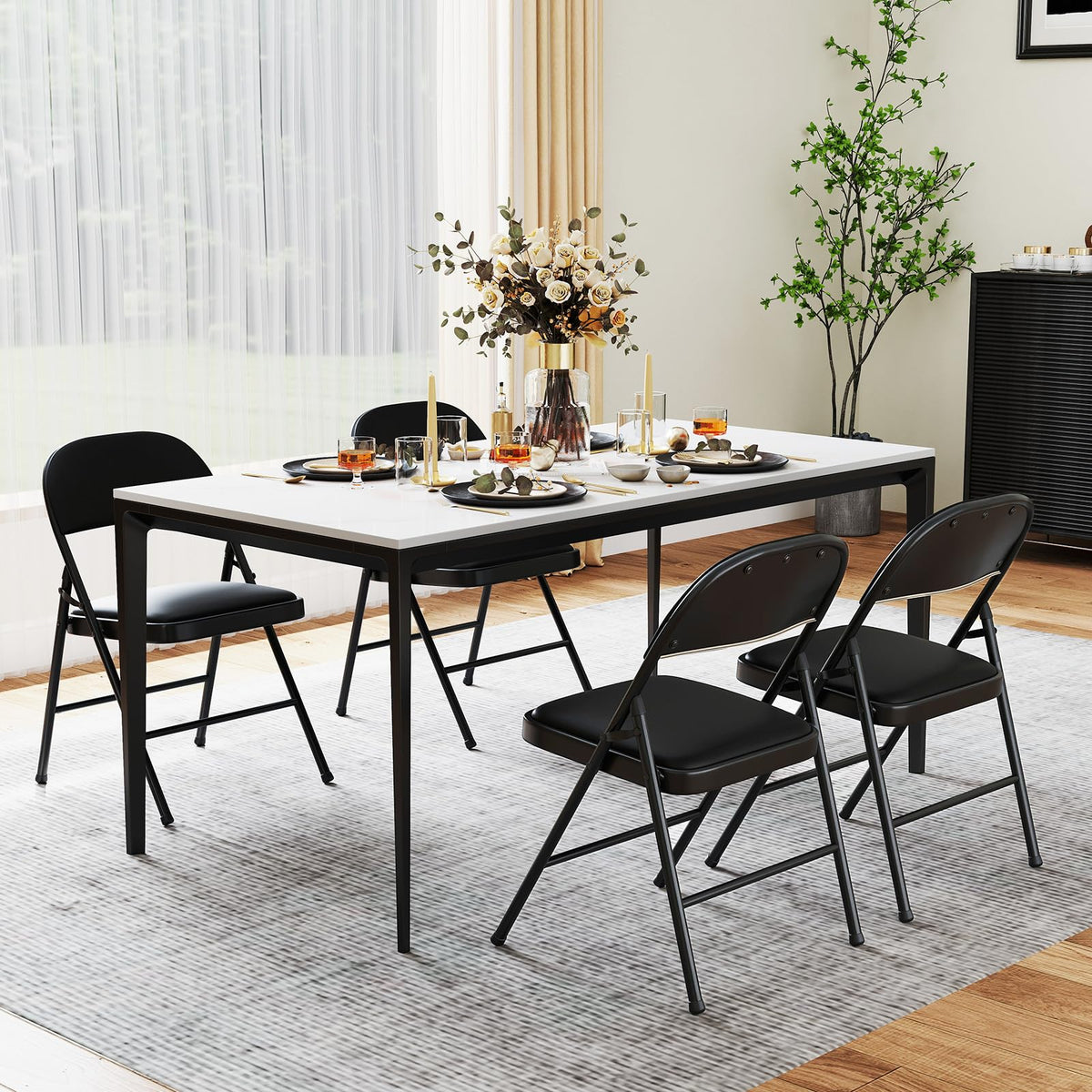 Goflame Portable Party Chairs with Metal Frame