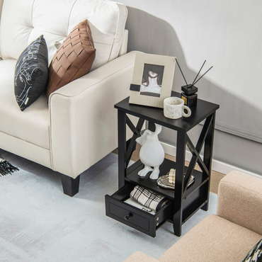 Goflame Modern X-Design Nightstand Set