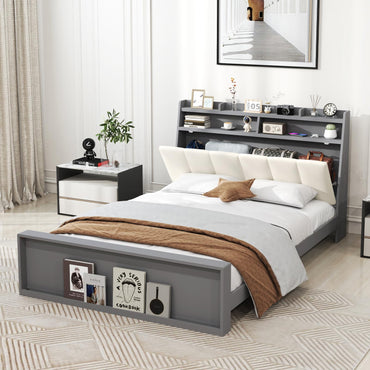 Goflame Full Size Bed Frame with Storage
