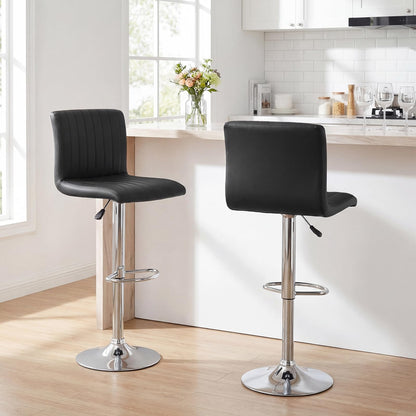 Goflame Modern Faux Leather Counter Height Barstools Set of 2/4 with Back and Footrest