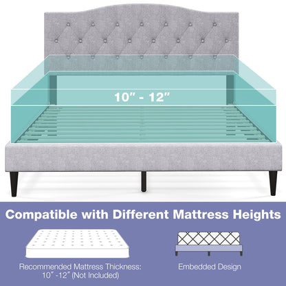 Goflame Queen Size Upholstered Platform Bed