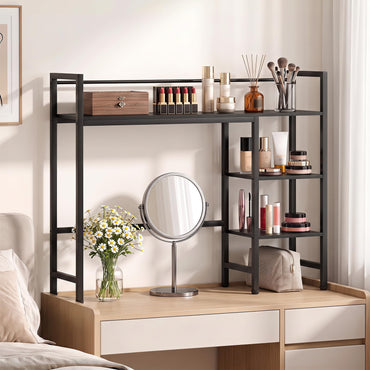 Goflame 4-Tier Desktop Bookshelf | 38.5" Dorm Desk Hutch for 27" Monitor