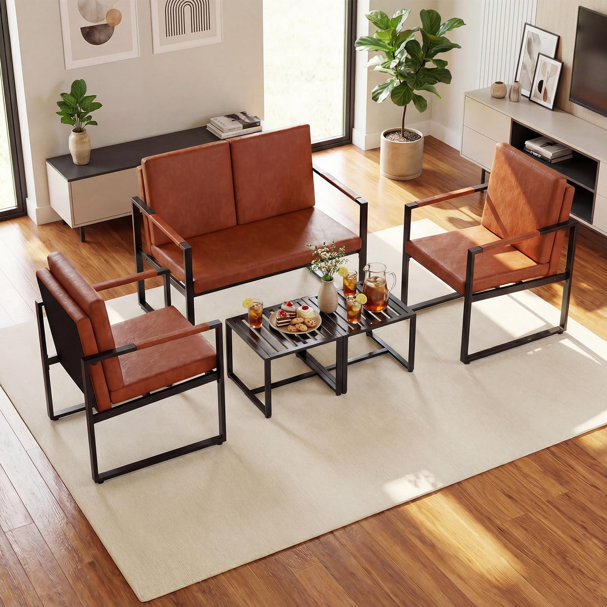 Goflame Modern Loveseat Sofa 2 Seater Small Couch