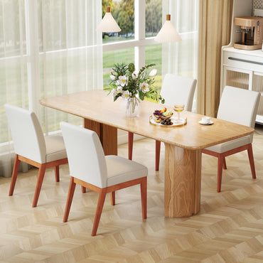 Goflame Upholstered Dining Chairs Set of 2 or 4 Kitchen Armless Side Chair w/Rubber Wood Legs