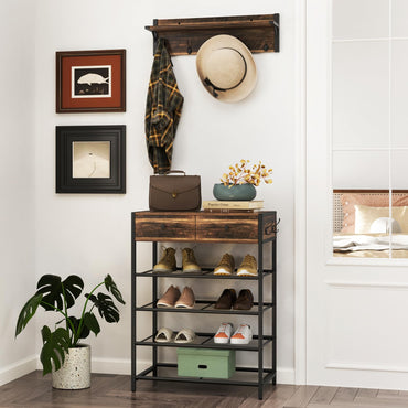 Goflame Coat Rack Shoe Stand Set