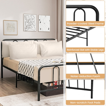 Goflame Full Size Metal Bed Frame, Modern Bed Frame