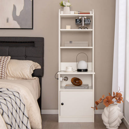 Goflame Nightstand with Charging Station - 55" Tall Bedside Table