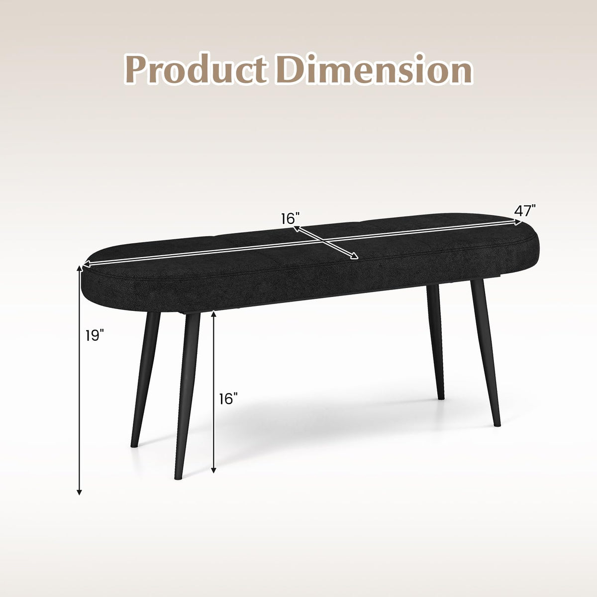 Goflame 47 inch Entryway Bench - End of Bed Bench