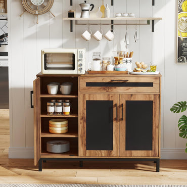 Goflame 48" Buffet Cabinet with Storage 3-Door Large Farmhouse Sideboard