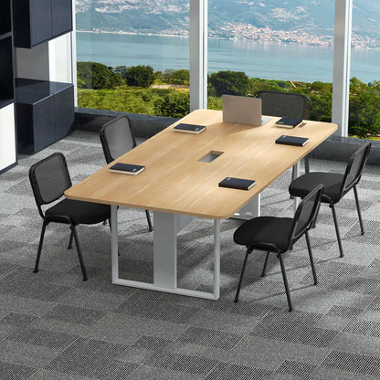 Goflame Set of 5 Stackable Conference Chairs with Mesh Back