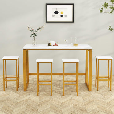 Goflame Bar Stools Set of 4, 26" Backless Barstools with Metal Legs & Footrest, Breakfast Bar Dining Chairs