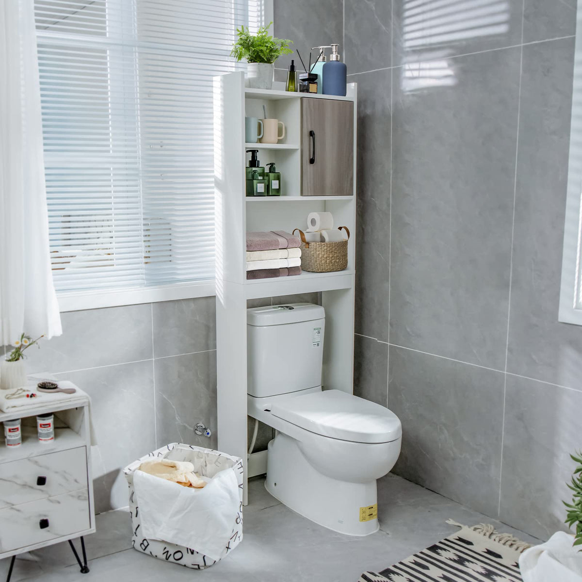 Goflame Over-The-Toilet Space-Saving Storage Cabinet