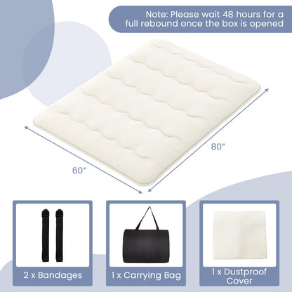Goflame Japanese Floor Mattress, 4 Inch Futon Mattress with Washable Cover & Storage Bag