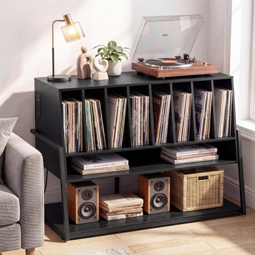 Goflame large Record Player Stand with Charging Station