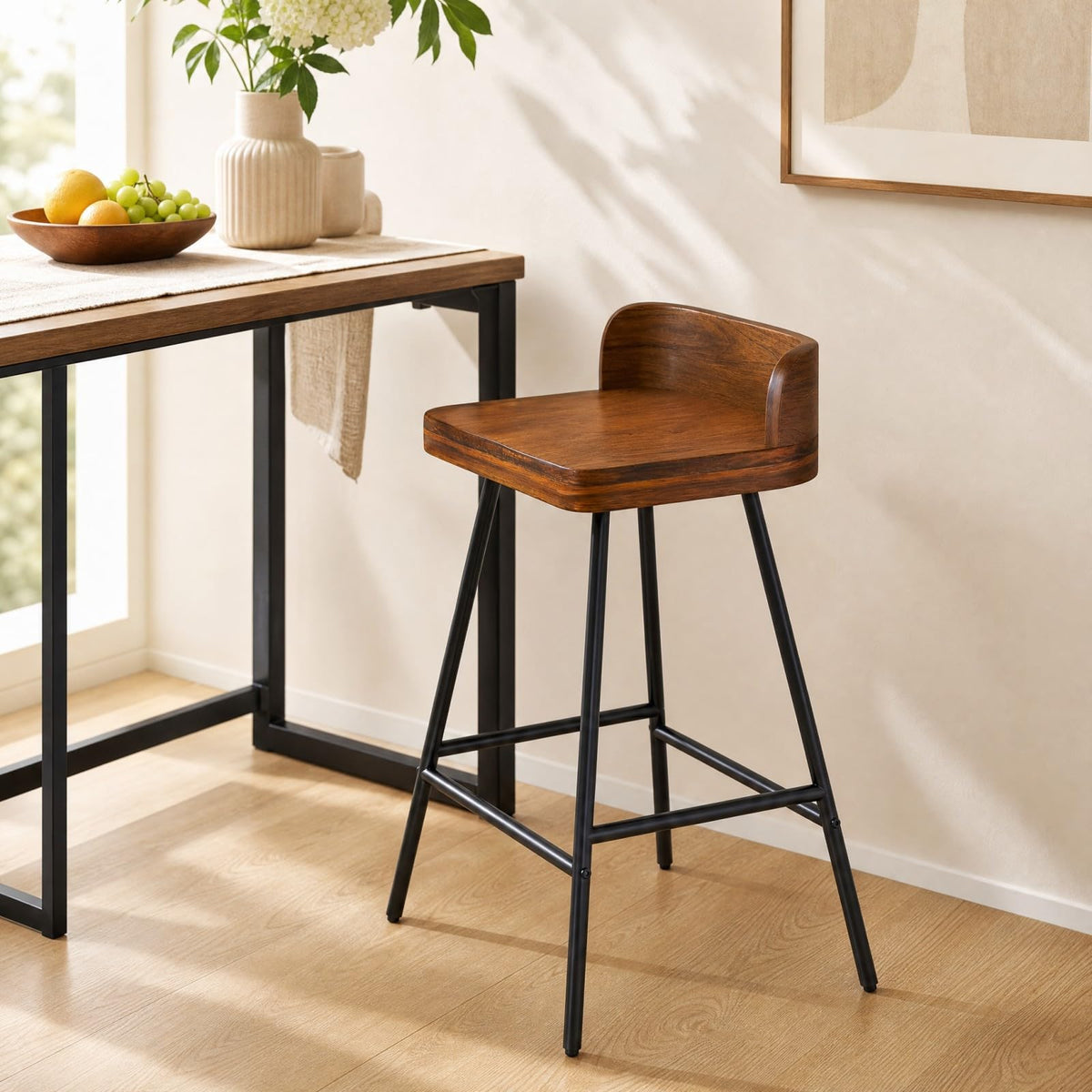 GOFLAME 24" Industrial Bar Stools Set of 1/2/4 Counter Height Barstools