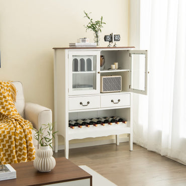 Goflame Buffet Wine Cabinet with Storage - Standing Sideboard