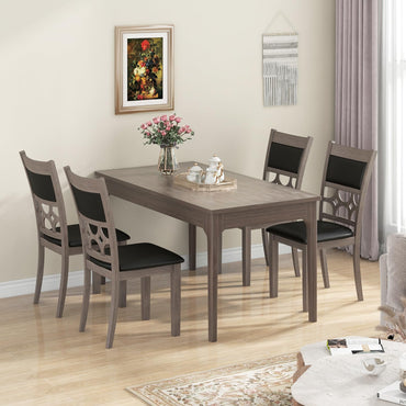 Goflame Wooden Dining Chairs, Farmhouse Armless Kitchen Chairs w/Padded Backrest & Seat